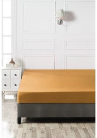 Lenzuolo giallo in cotone elasticizzato 160x200 cm - Mijolnir