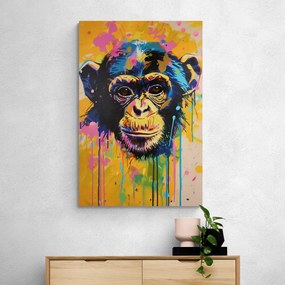 Quadro su tela – Scimmia con imitazione di pittura
