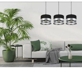 Lampadario su filo MILO 3xE27/60W/230V argento/nero