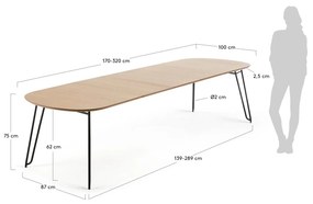 Kave Home - Tavolo allungabile Novac 170 (320) x 100 cm