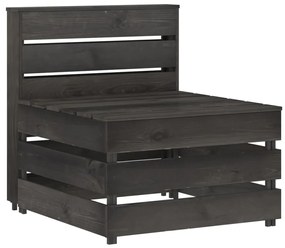 Set divani da giardino 9 pz in legno di pino impregnato grigio