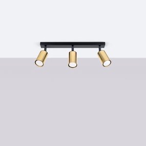 Sollux SL.1384 - Faretto WINX 3xGU10/10W/230V nero/oro