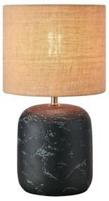 Lampada da tavolo con paralume in juta di colore nero e naturale (altezza 45 cm) Montagna - Markslöjd