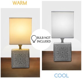 Aigostar - Lampada da tavolo 1xE14/40W/230V grigio/bianco