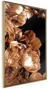 Poster  Summer Flowers in Sepia  Cornice Quadri Cornice d'oro, Larghezza x Altezza Home decor 40x60