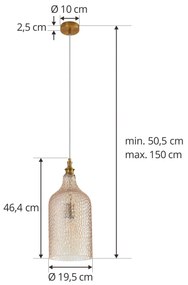 Lindby lampada a sospensione Drakar, a 1 luce, ambra, Ø 19,5 cm