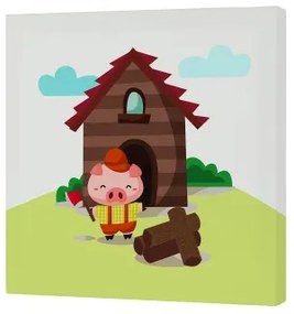 Tela HappyFriday Mr Fox Piggys Multicolore 27 x 27 cm