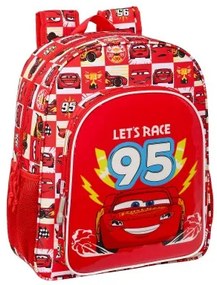 Zaino Scuola Cars Let's race Rosso Bianco (32 x 38 x 12 cm)