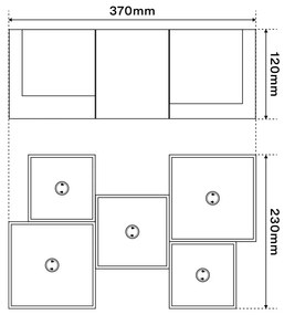 Applique da Soffitto in Gesso Pitturabile, H150mm, 5xGU10 Colore del corpo Bianco