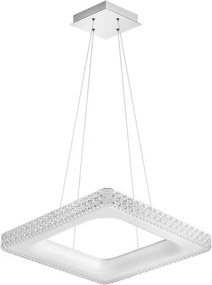 Lampadario LED neoclassico Chanel cromo, luce naturale 4200 lumen