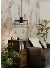 Eglo 43627 - Lampadario su corda  MILLIGAN 1xE27/40W/230V d. 38 cm nero