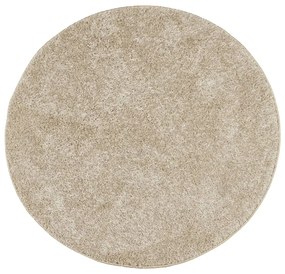 Tappeto a Pelo Lucido Lungo ISTAN Effetto Beige Ø 200 cm