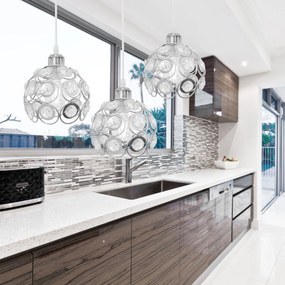 LAMPADA ELEGANTE DA SOFFITTO APP210-3CPR CRISTALLO ARGENTO