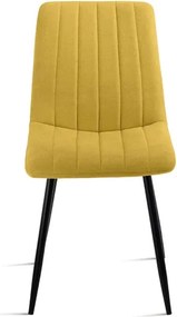 Sedia da pranzo in tessuto Giallo gambe metallo nere - KOLE 2 sedie