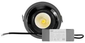 Faro da Incasso 18W Foro Ø90mm Nero IP40 CCT BRIDGELUX LED 3 Parabole Colore Bianco Variabile CCT