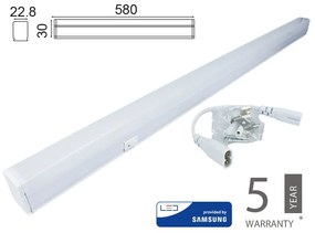 Plafoniera Tubo Led T5 60cm 7W Neutro 4000K Lineare Raccordabile Allungabile Chip Smd Samsung SKU-21693