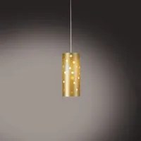 Sospensione Moderna A 1 Luce Pois In Polilux Bicolor Oro Made In Italy