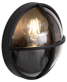 Lampada da parete per esterni nera rotonda IP65 - Target