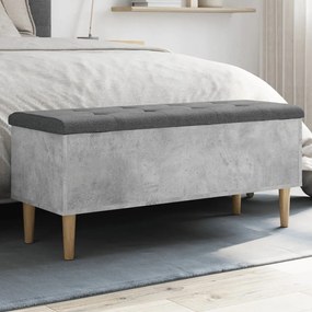 Panca Portaoggetti Grigio Cemento 102x42x46cm Legno Multistrato /