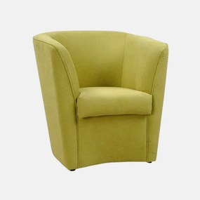 Poltrona moderna Verde in tessuto antimacchia imbottita