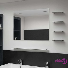 vidaXL Specchio da Parete con 5 Mensole Argento 80x60 cm