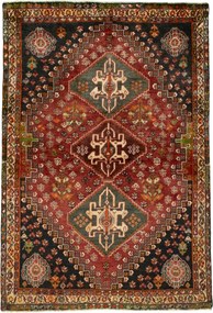 Shiraz Tappeto 110 x 170 Rosso (Iran) Annodato A Mano