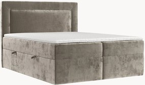 Letto boxspring in ciniglia fatto a mano con contenitore Imagine, H3