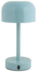 Lampada da tavolo a LED di colore azzurro con paralume in metallo (altezza 24,5 cm) James - Leitmotiv