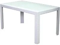 Tavolo da Giardino 140x80x72 cm in Polipropilene Bianco