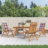 Sedie da Giardino Reclinabili con Cuscini 4 pz in Legno di Teakcod mxl 94903