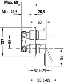 Duravit DC5210008010 - Miscelatore doccia per installazione ad incasso D-CODE, cromo lucido