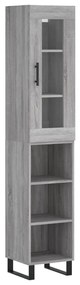 Credenza grigio sonoma 34,5x34x180 cm in legno multistrato