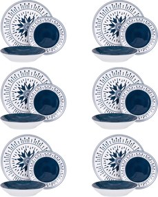Servizio 18 piatti porcellana Mistral blu