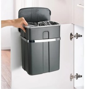 WENKO 54903100 - Cestino montabile sulla porta 26x36,5 cm grigio/argento