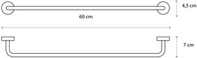 New Line N3 Portasciugamani 60 cm tondo Singolo In Acciaio Inox Cromato