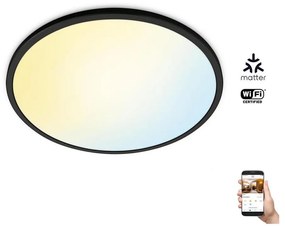 WiZ - Plafoniera LED dimmerabile SUPERSLIM LED/22W/230V Wi-Fi nero