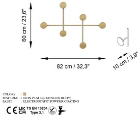 Attaccapanni da parete color oro in metallo Dama-A - Kalune Design