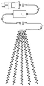 Nedis WIFILXT02W200 - Tenda di Natale LED 200xLED/8 funzioni 10x2m IP65 Wi-Fi Tuya