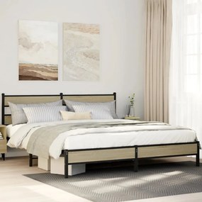 Giroletto Senza Materaso İn Metallo Rovere Sonoma 180x200 Cm /