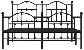 Giroletto con Testiera e Pediera Metallo Nero 135x190 cm