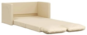 Divano letto da terra 2 in 1 crema 112x174x55 cm tessuto