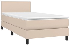 Giroletto a molle con materasso cappuccino 90x200 cm similpelle