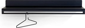 Attaccapanni da parete nero in metallo con scaffale 120 cm Sway – Spinder Design