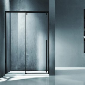 Porta doccia 140cm scorrevole con profilo nero vetro 8mm | KSA4000N - KAMALU