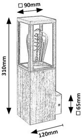 Rabalux 7195 - Lampada da parete esterna WALES 1xE27/60W/230V IP44