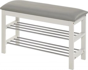 Scarpiera ST11 in bianco/grigio - L81 cm