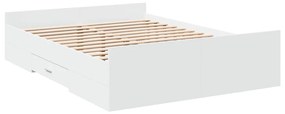 Giroletto con cassetti bianco 135x190 cm in legno multistrato