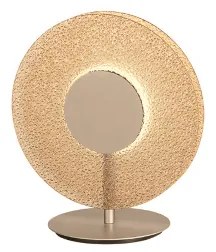 Lumetto da tavolo CANDY in metallo verniciato Oro e vetro graniglia Ambra