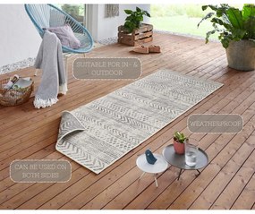 Tappeto da esterno grigio e crema , 80 x 350 cm Biri - NORTHRUGS
