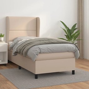 Giroletto A Molle Con Materasso Cappuccino 90x190 Cm Similpelle /